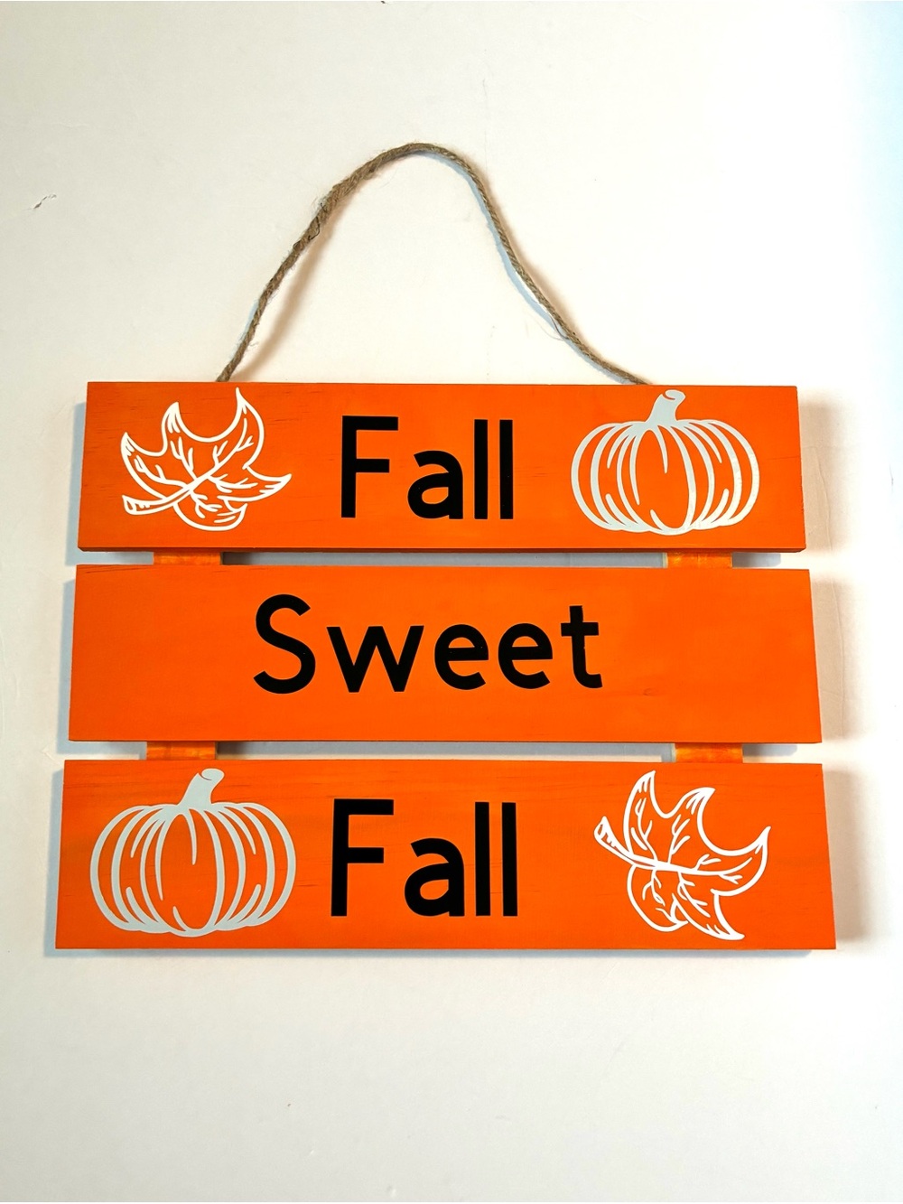 Fall Sweet Fall Orange Wooden Hanging Sign
